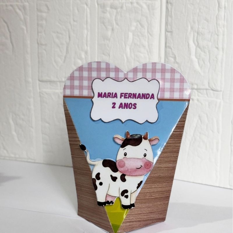 Caixa Coração Fazendinha Rosa /  Fazendinha Personalizada/Lembrancinha de Festa /Aniversário/Personalizados para festas