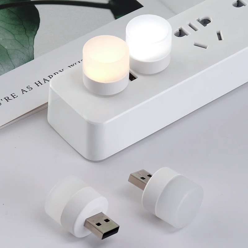 Kit 5pcs Luz LED Noturna USB Compacta, Luminária de Leitura Portátil Mini Luz Amarela Quente