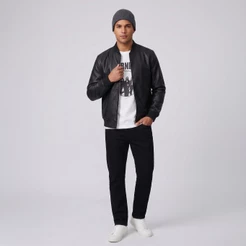 Jaqueta Masculina Courino Couro PU Casaco Motoqueiro Blusa Frio Leve Casual Impermeavel Inverno