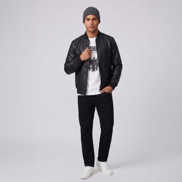 Jaqueta Masculina Courino Couro PU Casaco Motoqueiro Blusa Frio Leve Casual Impermeavel Inverno