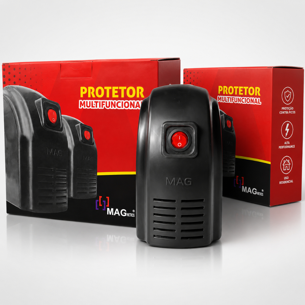 Protetor Eletrônico 500VA Bivolt 127V/220V Mag Lux para PC, TV e Games