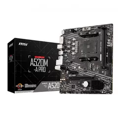 Placa Mãe MSI A520M-A PRO, DDR4, Socket AMD AM4, mATX, Chipset A520, MSIA520MAPRO