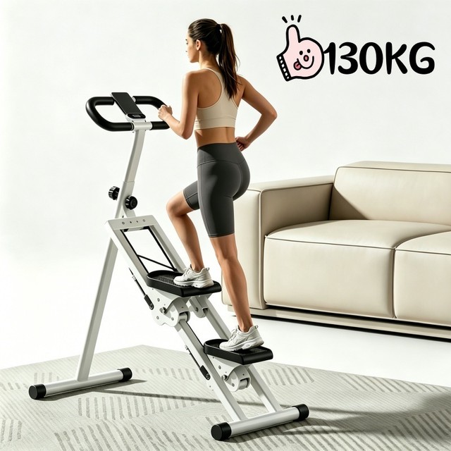 Escalador Vertical Dobrável Suporta 150kg Simulador de Escada Fitness para Casa Treino Pernas Glúteos