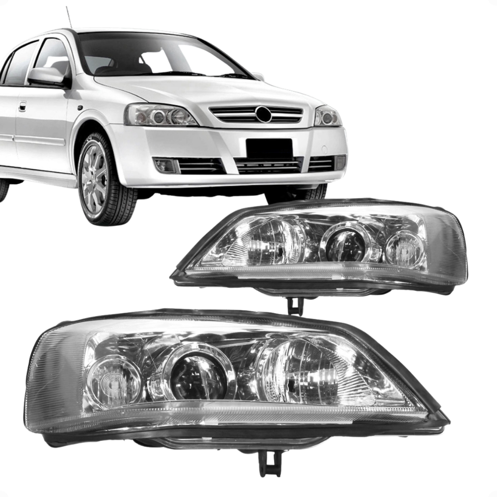 Farol Dianteiro Astra 2003 a 2012 Cromado Manual Foco Duplo Otima ILUMINAÇÃO NOVO