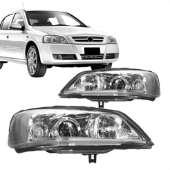 Farol Dianteiro Astra 2003 a 2012 Cromado Manual Foco Duplo Otima iluminacao novo