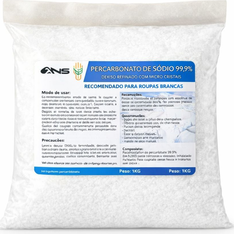 ￼Percarbonato de Sódio 100% Puro Limpeza Em Geral Tira Manchas Roupas Brancas1kg /2kg