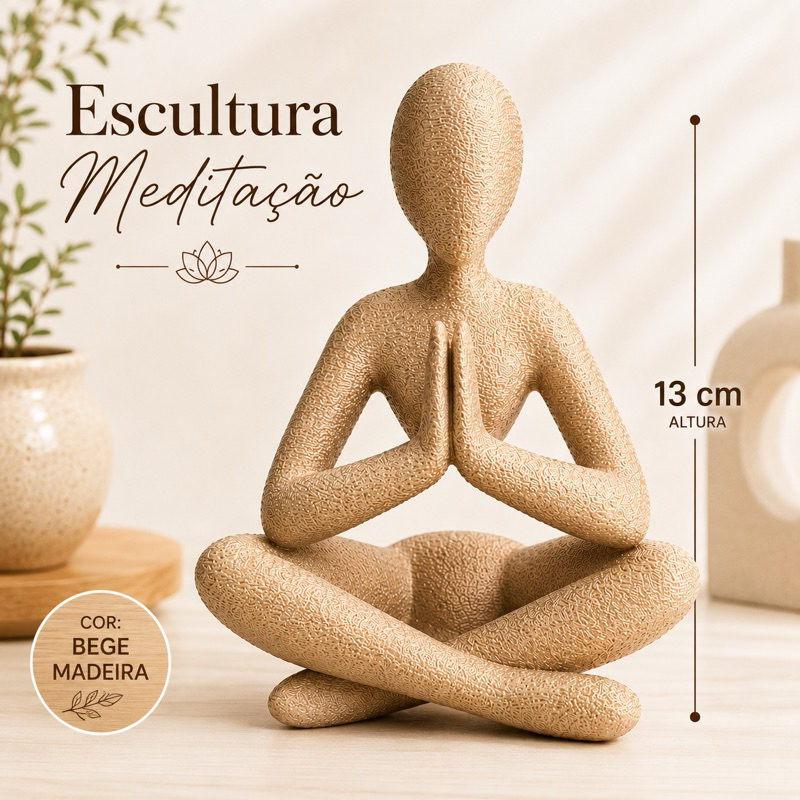 Imagem Estátua Decorativa Meditacão | Yoga Moderna | Escultura Zen Sala Luxo