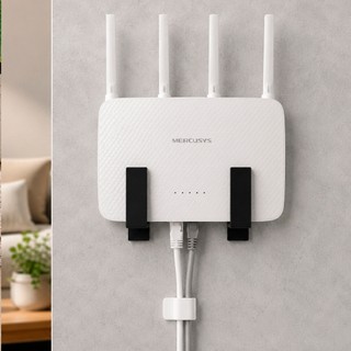 Suporte Roteador modem WiFi Universal Parede Sem Furo com Fita Auto adesivo Organizador cabos internet