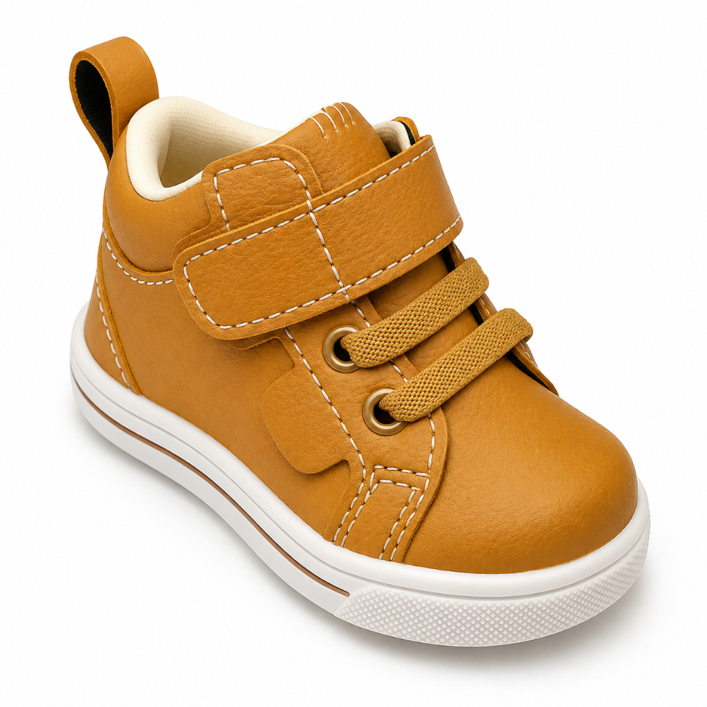 Tênis Bebê Botinha Masculino Com Velcro Confortável Antiderrapante Infantil Casual