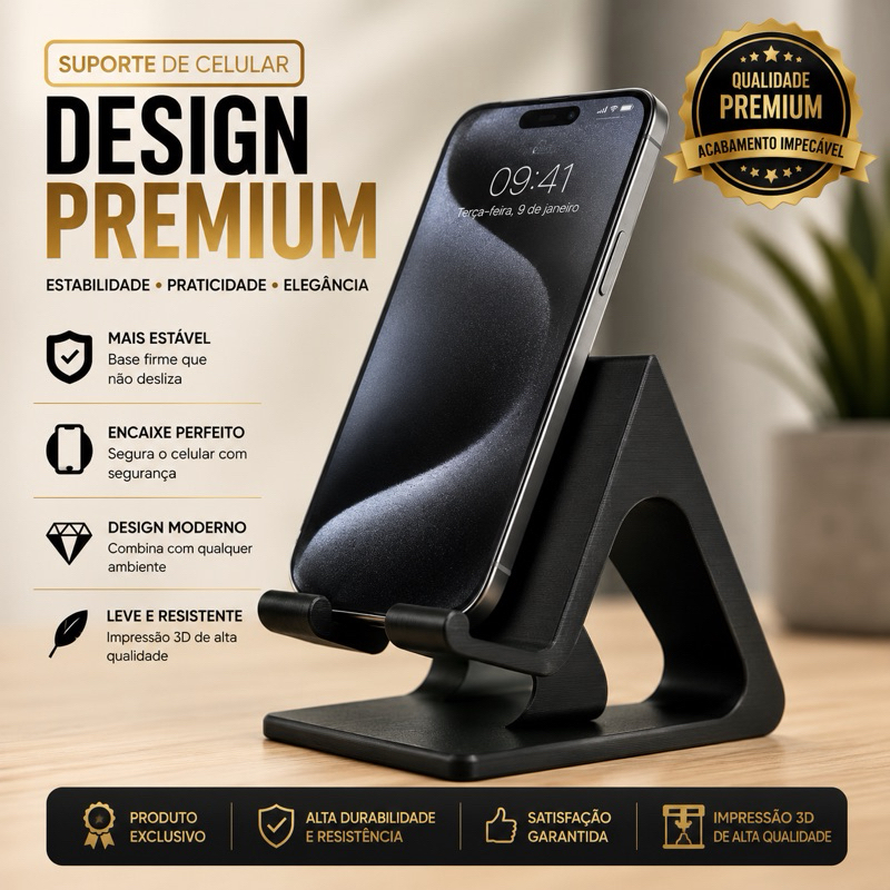 Suporte De Celular Para Mesa Articulado Universal Regulavel Apoio Telefone Escritorio Home Office Smartphones e IPhone