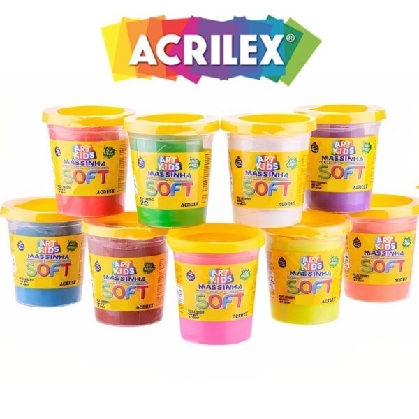KIT COM MASSA DE MODELAR 150G COLORIDA NÃO TÓXICA ESCOLAR INFANTIL