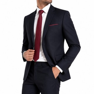 Terno Social Masculino Slim Microfibra ( Preto e Azul )com Forro Trabalhado Para Casamento e Cultos