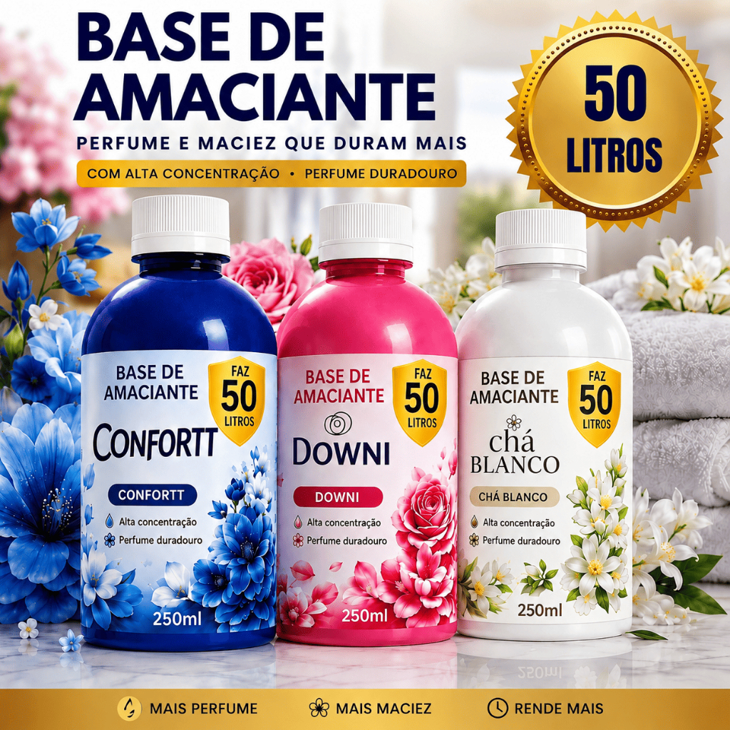 Base Amaciante Concentrada Cheiroso 250ml Rende até 50 litros Tipo Perfumado Rendimento Cheiroso