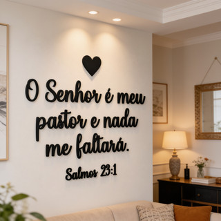 O Senhor é meu Pastor e nada me faltará Frase Decorativa