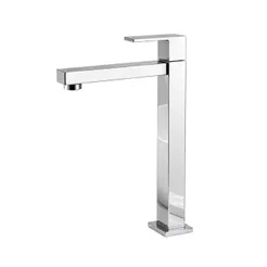Torneira Quadrado de Banheiro Alta Fria Cromada Inox 1/4 de volta Aço Inox
