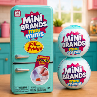 Mini Geladeira Mini Brands Mini Minis Fill The Fridge Com 2 Bolinhas Surpresa E Luz UV Interna