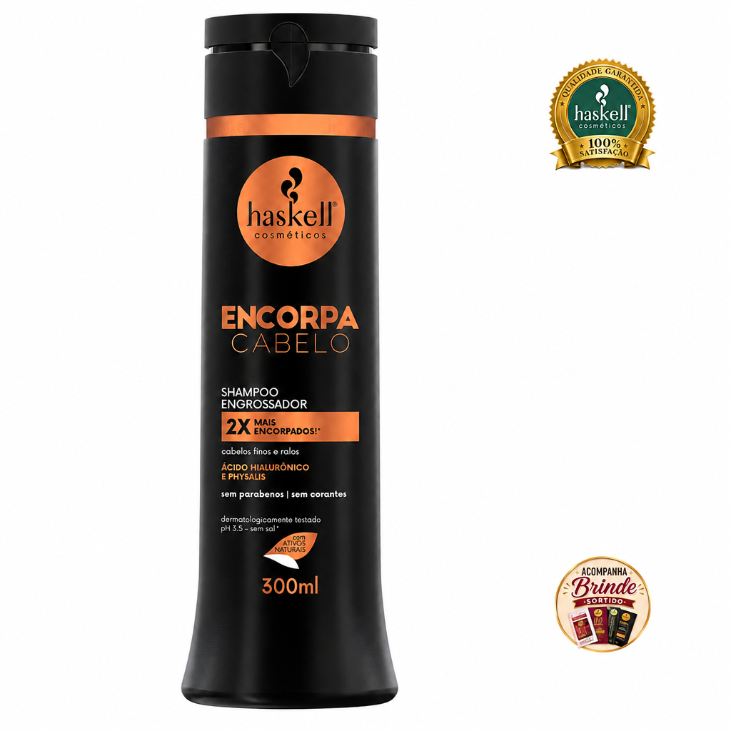 Shampoo Haskell Encorpa Cabelo 300ml mais Brinde