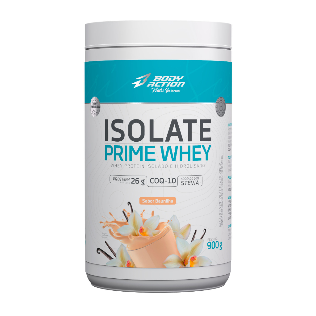 Whey Protein Isolado e Hidrolisado 900g Isolate Prime Whey BodyAction 25g Proteína CoQ10 — R$ 179,00 em Shopee