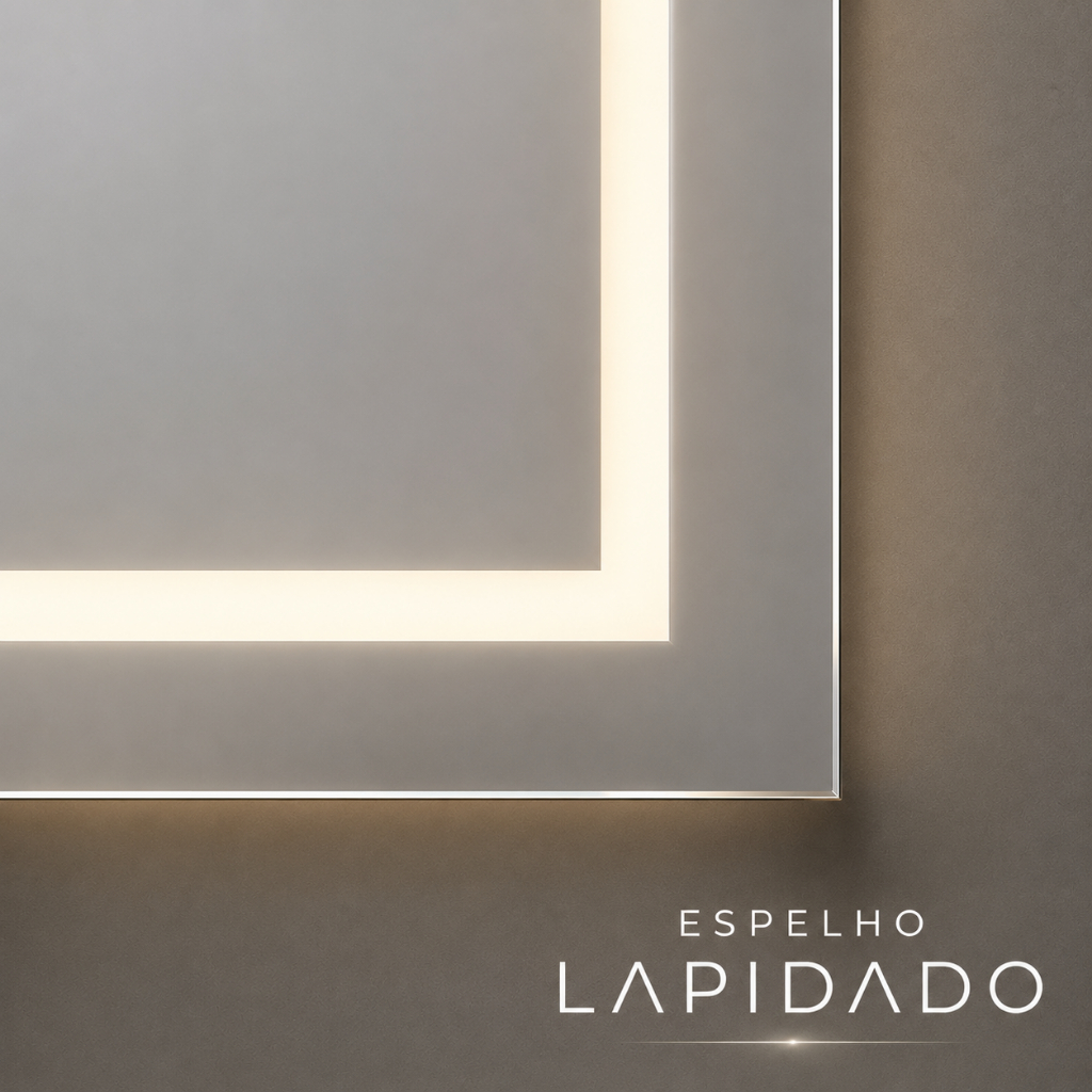 Espelho LED 100x60cm – com Touch e led 3 Cores