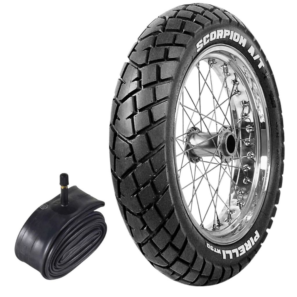 PNEU TRASEIRO 120/80-18 PIRELLI SCORPION MT90 62S TORNADO LANDER XRE 300 TENERÉ + CAMARA SHIVER
