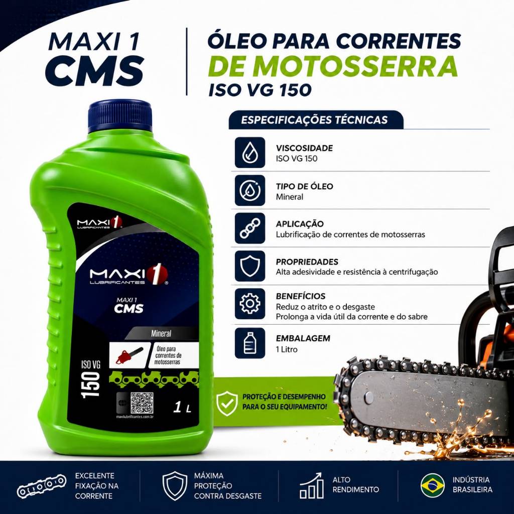 Óleo Lubrificante Para Corrente De Motosserra Iso VG 150 1litro Maxi1