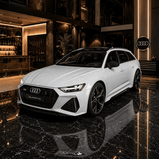 Miniatura Audi RS6 Quattro Escala 1:24 Metal Luz Som Brinquedo Colecionável Premium