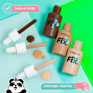 Base Líquida Fix Cobertura Média Alta Fixação Profissional Vegano Original Vizzela