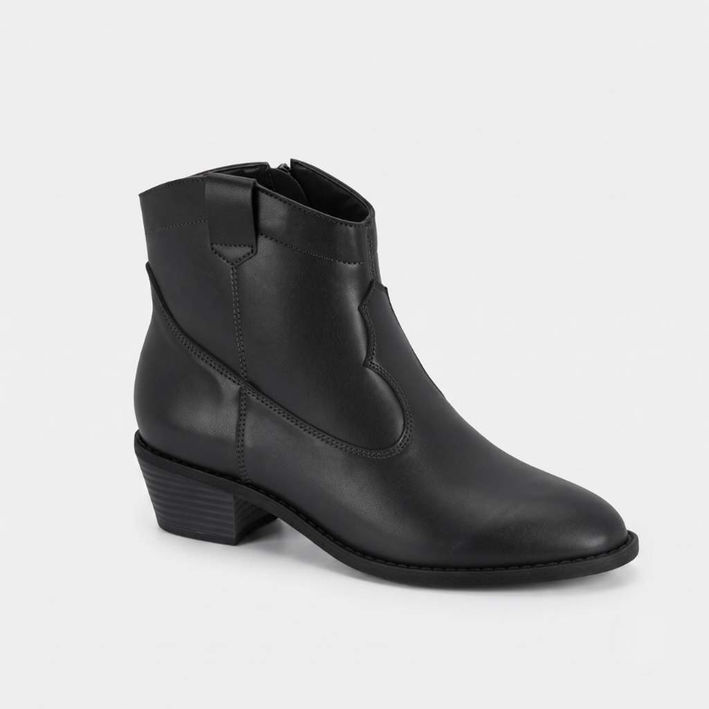 Bota Feminina Moleca Cano Curto Western Salto Bloco Original