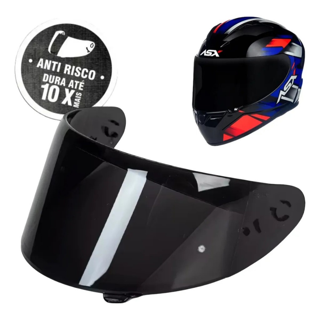 Viseira Fumê Asx V18b Preto City Eagle Draken Antirrisco