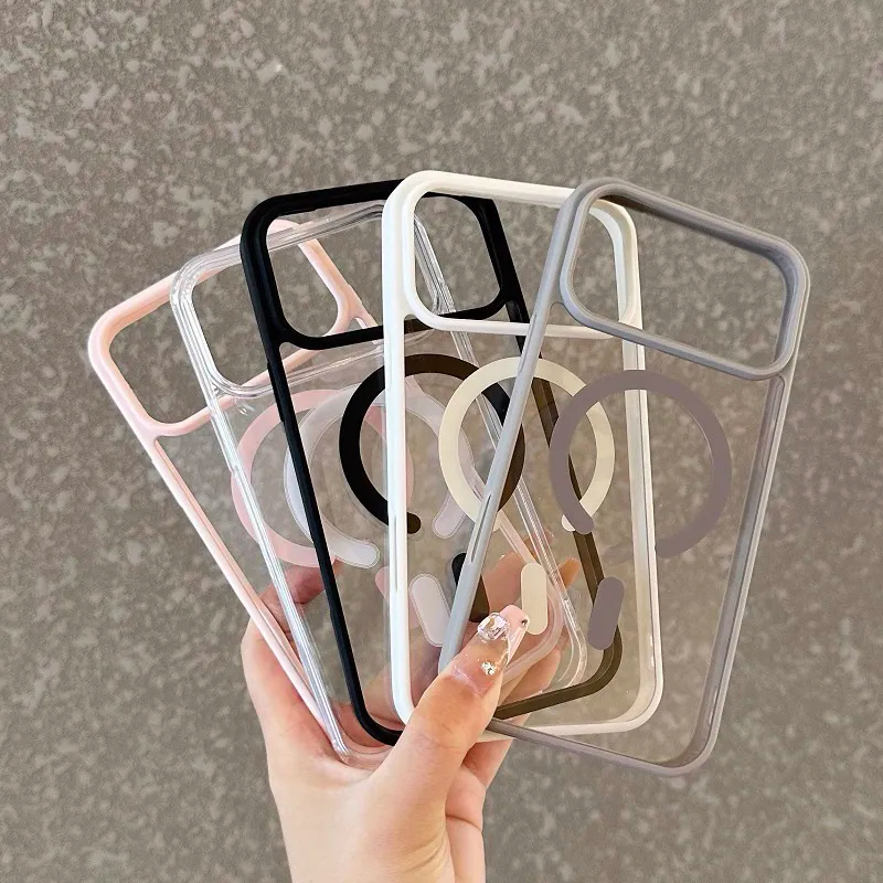 Capinha TPU macia magnética Magsafe anti-queda anti-manchas para Samsung Galaxy A06,A07,A15,A16,A17,A25,A35,A54,A55,A56.
