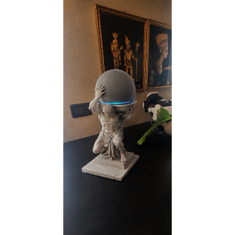 Suporte para Alexa Echo Dot 4 e 5 Estátuas Impressão 3D Base Decorativa para Echo Dot  Figuras Gregas Atlas Suporte Art