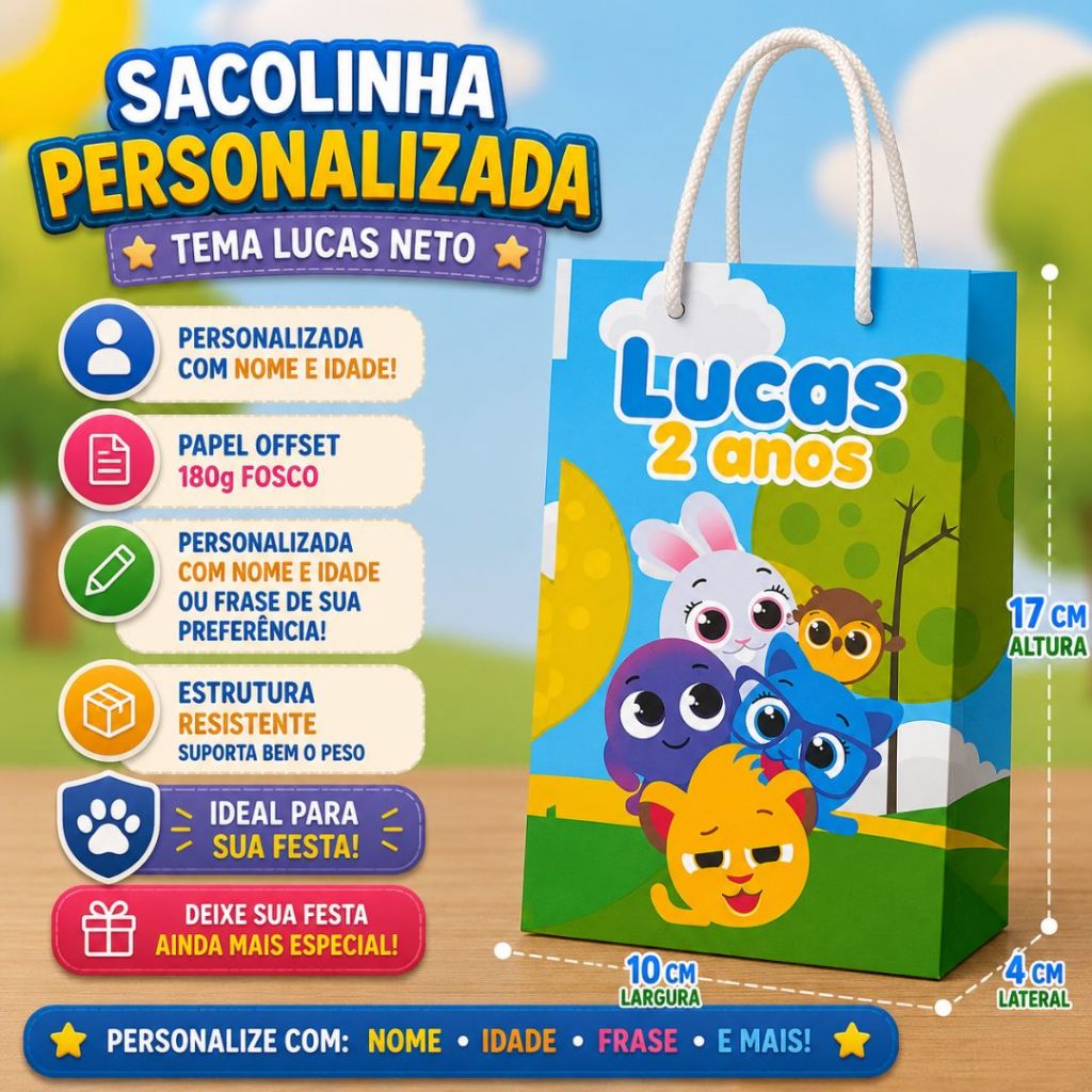 Sacolinha Surpresa Bolofofos Menino Personalizada  Lembrancinhas de Aniversário - PEGUE E MONTE