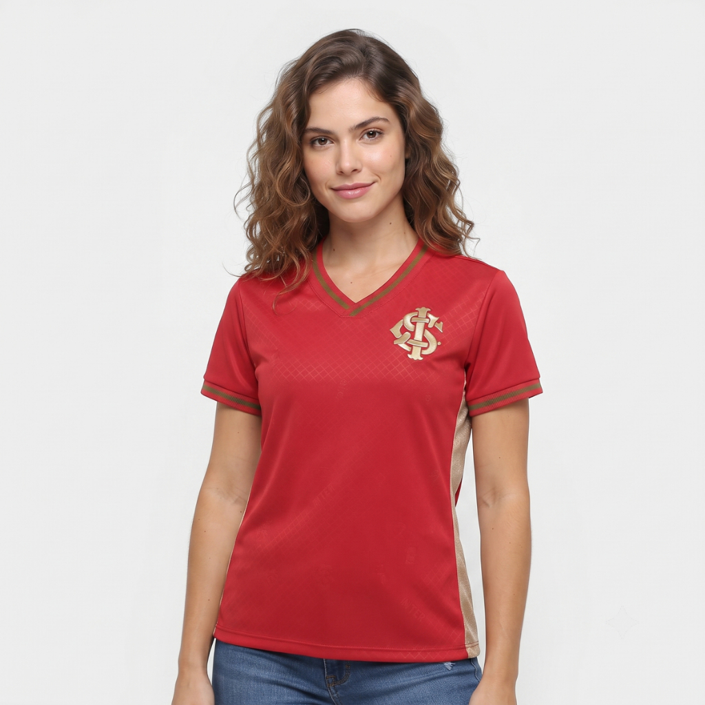 Camisa Internacional Gold Feminina Adulto Inter Oficial Licenciada