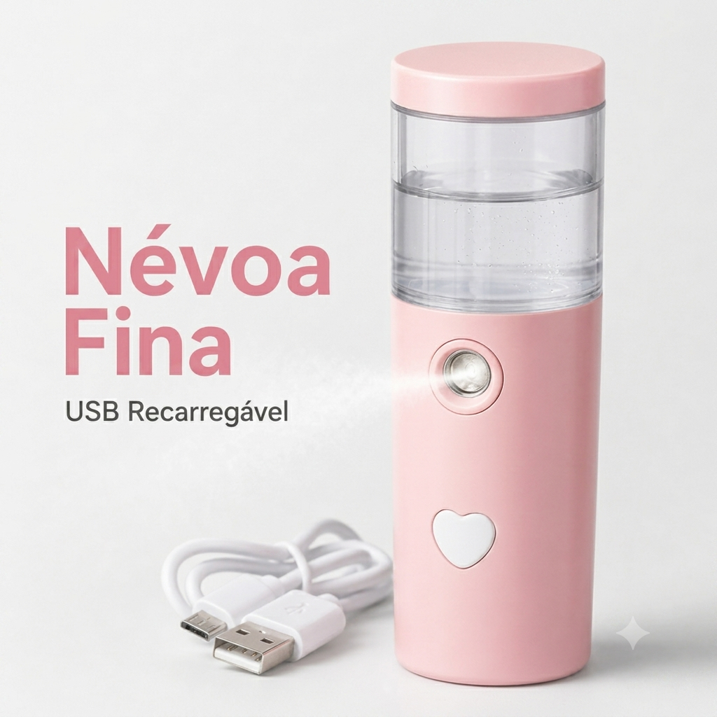 Umidificador Facial Portátil com Nano Spray Recarregável USB para Cuidados com a Pele EC3077 BRASWEI