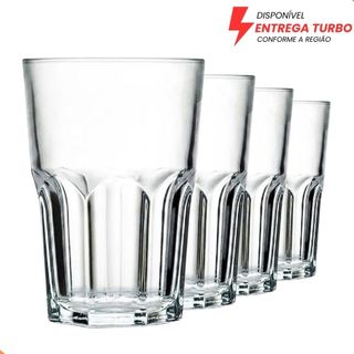 Copo de Vidro Kit 6 Peças 350ml Grosso Resistente Multiuso Água Suco Refrigerante