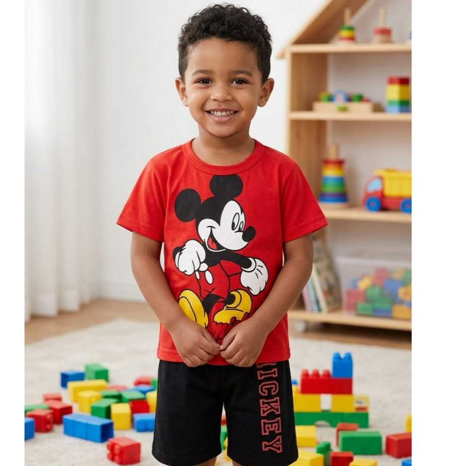 Conjunto Infantil Menino - Blusa e Short em Algodão - Pronta Entrega.