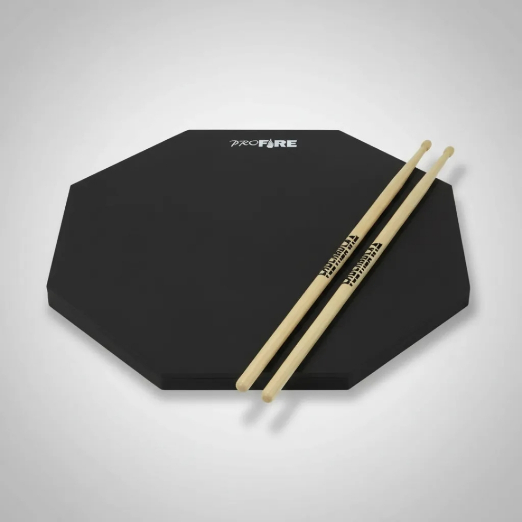 Pad Estudo Treino Praticável Bateria 6" + Par de Baquetas