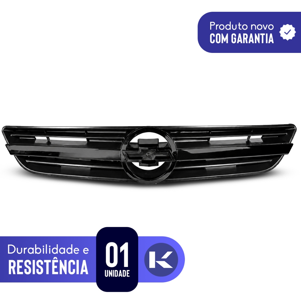 Grade Frontal Radiador Astra 2003 A 2012 Preta — imagem 2 de 2