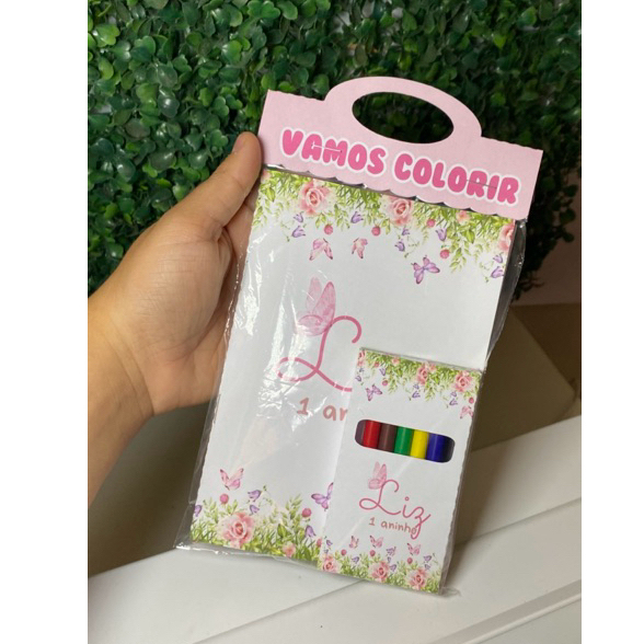Kit de Colorir Jardim Encantado | Jardim de Borboleta Personalizado | Lembrancinha | Festa | Aniversário | Pintura