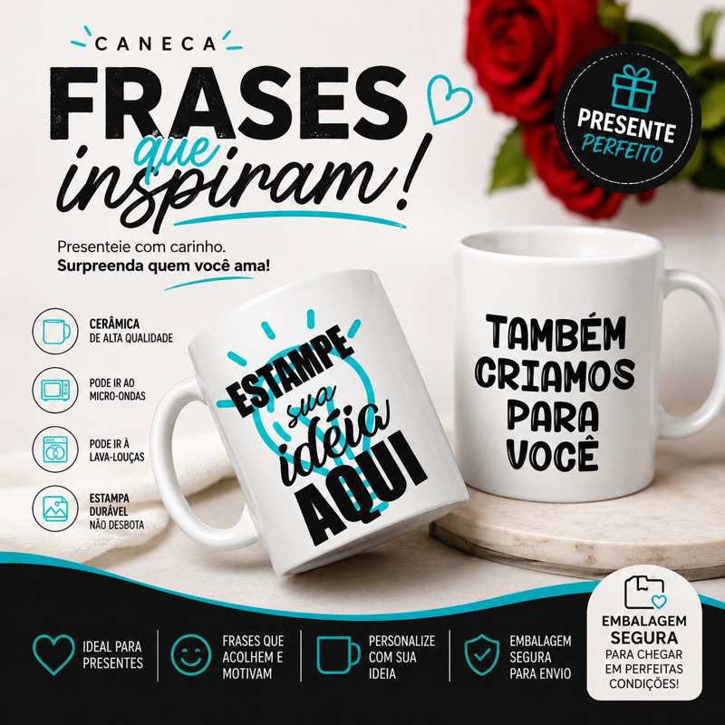 caneca em porcelana Personaizada com sua ideia, arte ou logo com acabamento premium e qualidade de impressão em alta