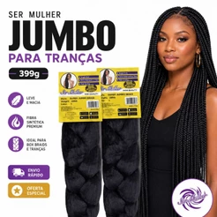JUMBO SER MULHER 399g BOX BRAIDS PARA TRANÇAS E PENTEADOS