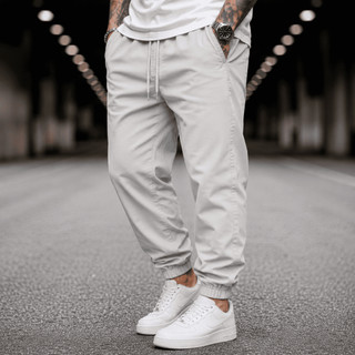 Calça Jogger Masculina Sarja Jeans 4 Bolsos com Punho Elástico Premium Streetwear Casual Confortável Slim Fit