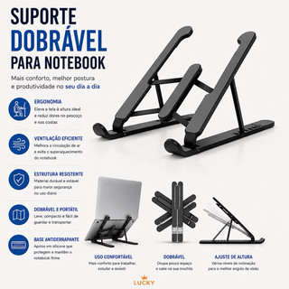 Suporte Notebook Dobrável Ajustável