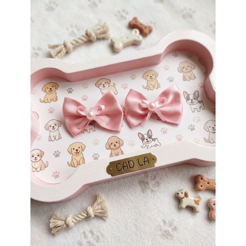 Lacinho para fêmea com 2 unidades na cor rosa