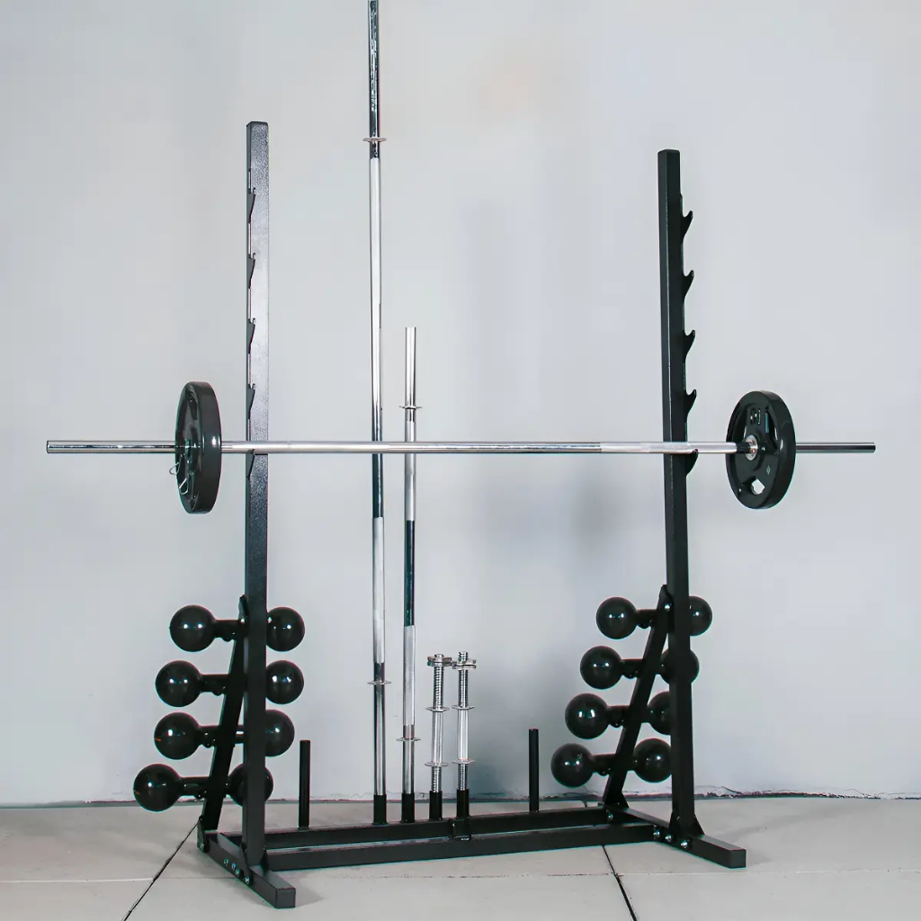 Rack Organizador De Peso Para Agachamento Supino Musculação Expositor De Anilhas Barras e Halteres