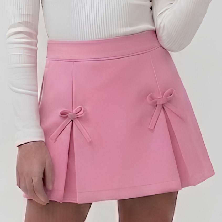Short Saia Infantil com Laços Alfaiataria Premium Confortável e Charmoso