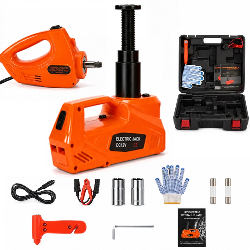 Kit Macaco Hidráulico Elétrico + Chave De Impacto 480nm Reforçada 5t 12v