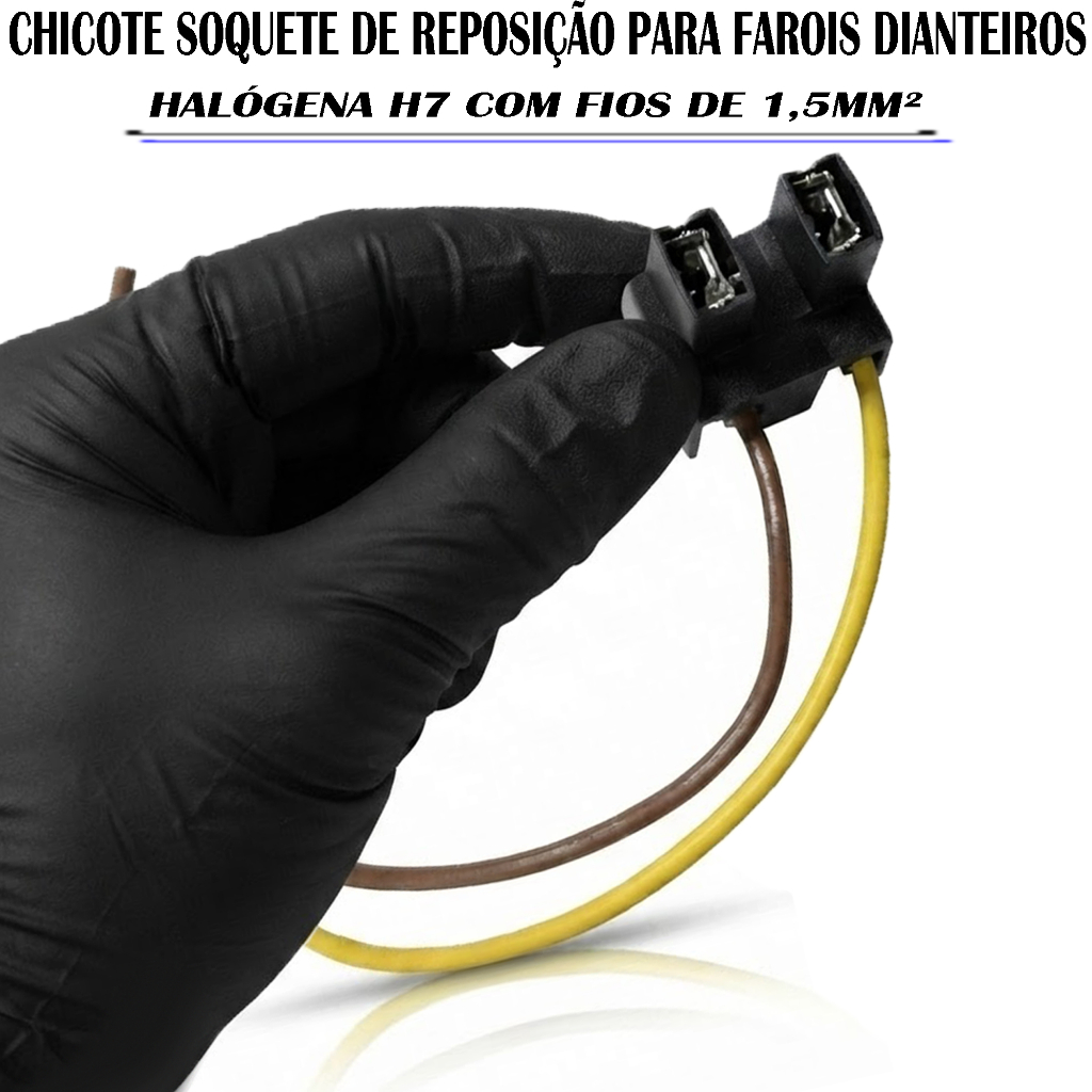 Conector Soquete Lâmpada Farol H7 Universal Fio 1,5mm 2 Vias