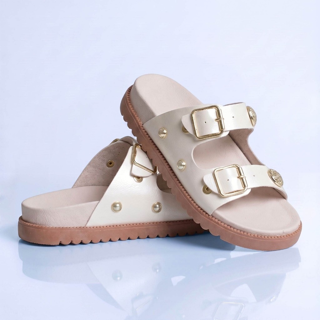Sandália Menina Infantil Mãe e Filha 28 ao 39 Off White com Fivela Kidstep
