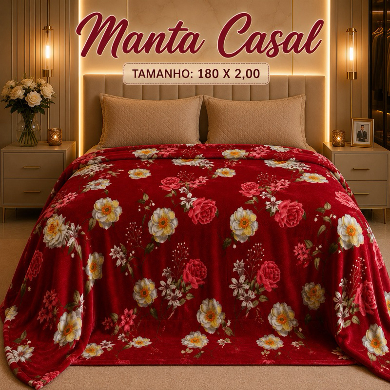 ⚜️ MANTA CASAL 1,80X2,00- MICROFIBRA /ESTAMPADA, SUPER MACIA E ACONCHEGANTE